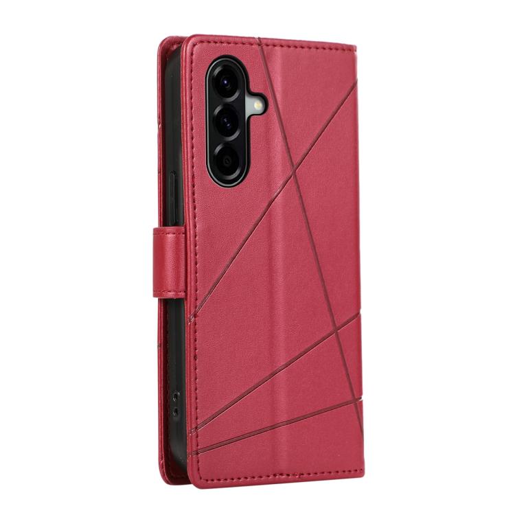 For Samsung Galaxy A37 5G PU Genuine Leather Texture Embossed Line Phone Case
