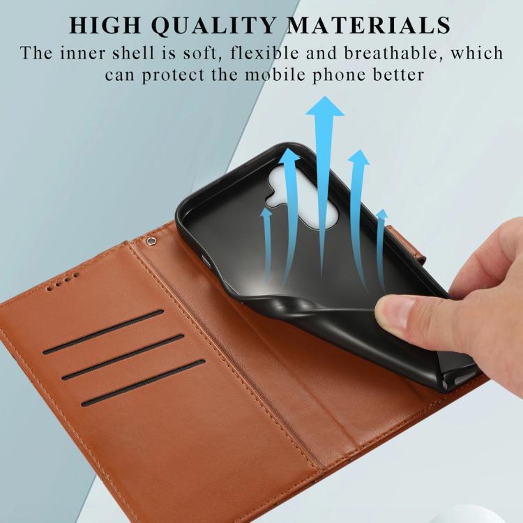 For Samsung Galaxy A37 5G PU Genuine Leather Texture Embossed Line Phone Case