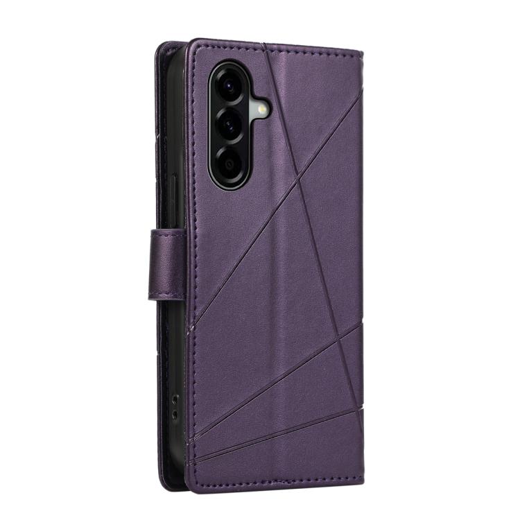 For Samsung Galaxy A37 5G PU Genuine Leather Texture Embossed Line Phone Case