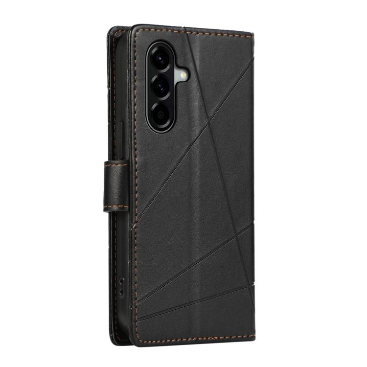 For Samsung Galaxy A57 5G PU Genuine Leather Texture Embossed Line Phone Case