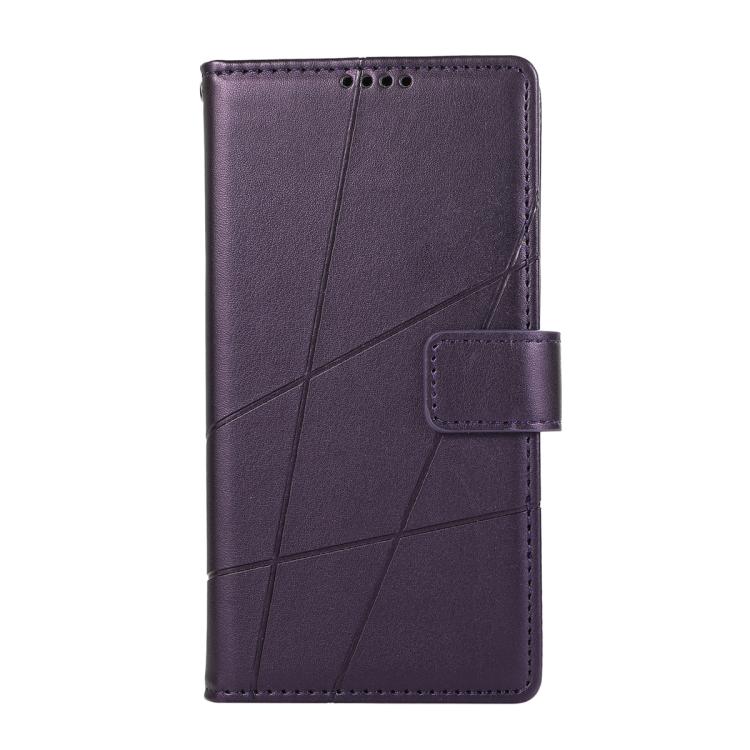 For Samsung Galaxy A57 5G PU Genuine Leather Texture Embossed Line Phone Case
