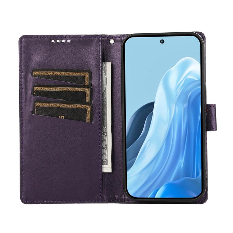 For Samsung Galaxy A57 5G PU Genuine Leather Texture Embossed Line Phone Case