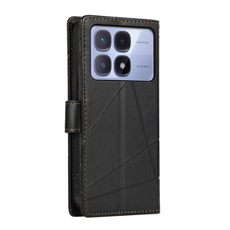 For Redmi K70 Ultra PU Genuine Leather Texture Embossed Line Phone Case
