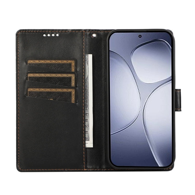 For Redmi K70 Ultra PU Genuine Leather Texture Embossed Line Phone Case