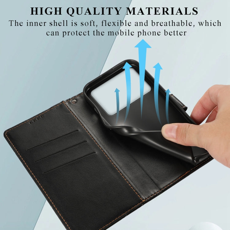For Redmi K70 Ultra PU Genuine Leather Texture Embossed Line Phone Case