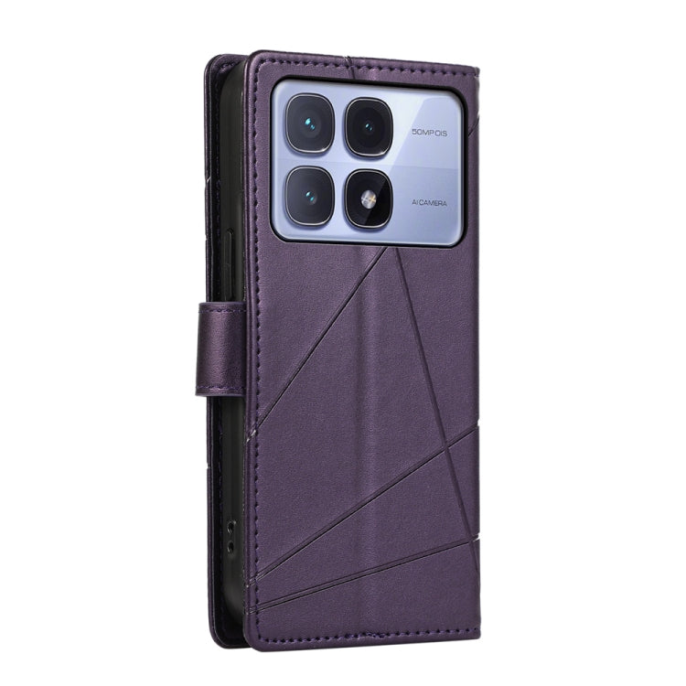 For Redmi K70 Ultra PU Genuine Leather Texture Embossed Line Phone Case