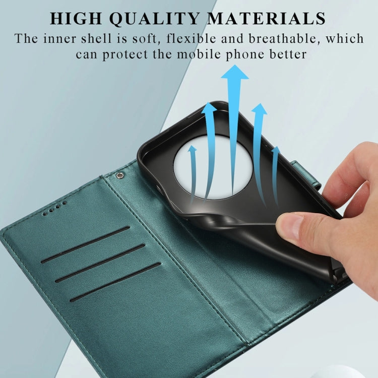For Redmi 14C 4G PU Genuine Leather Texture Embossed Line Phone Case