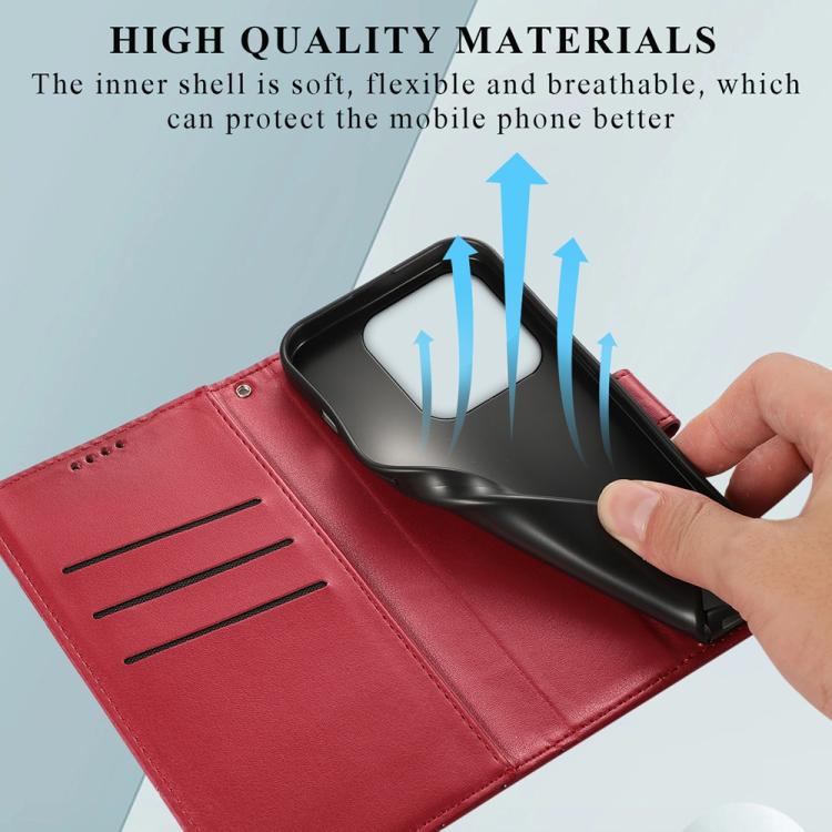 For Redmi Note 14 4G 163.25mm Global PU Genuine Leather Texture Embossed Line Phone Case