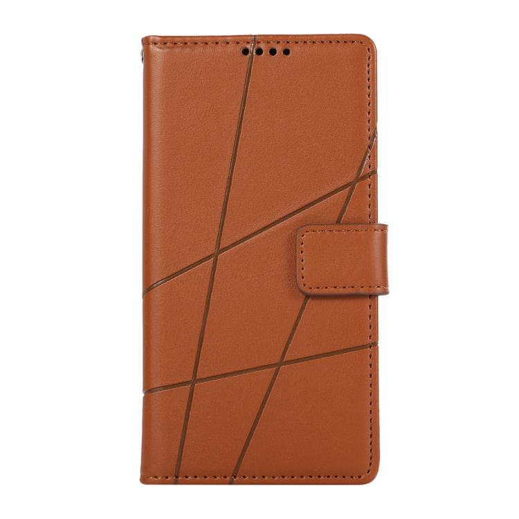 For Redmi Note 14 4G 163.25mm Global PU Genuine Leather Texture Embossed Line Phone Case