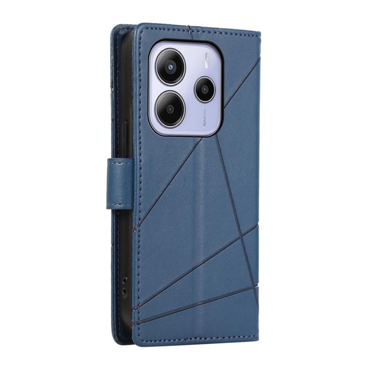For Redmi Note 14 4G 164.84mm PU Genuine Leather Texture Embossed Line Phone Case