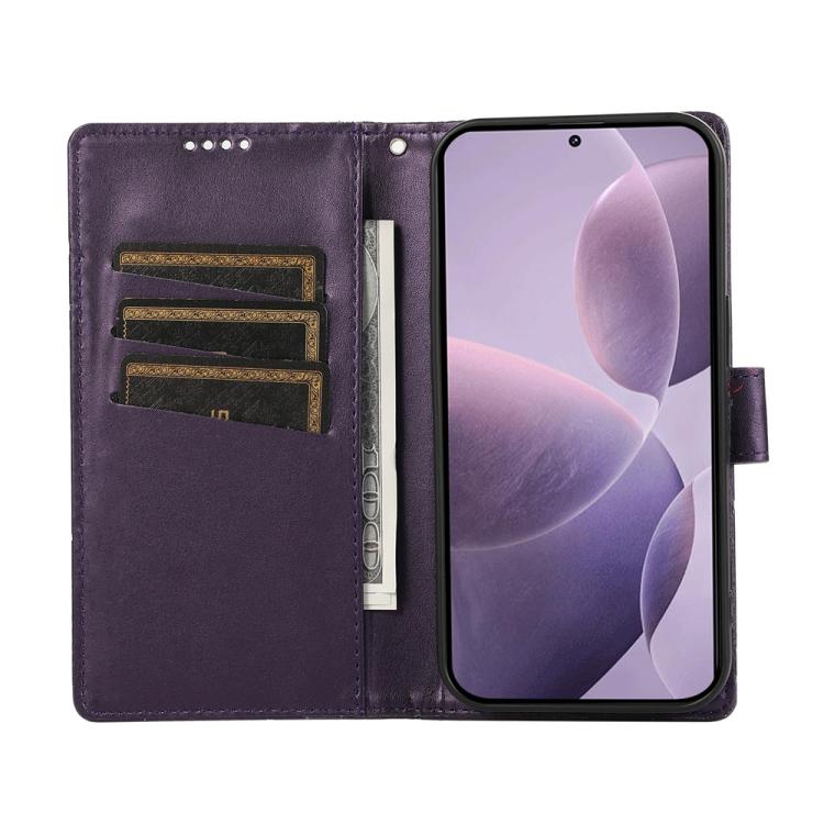 For Redmi Note 14 4G 164.84mm PU Genuine Leather Texture Embossed Line Phone Case