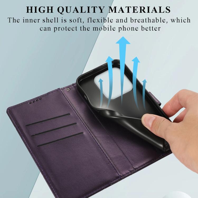 For Redmi Note 14 4G 164.84mm PU Genuine Leather Texture Embossed Line Phone Case
