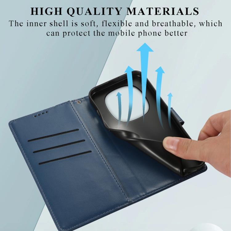 For Redmi Note 14 Pro 4G PU Genuine Leather Texture Embossed Line Phone Case