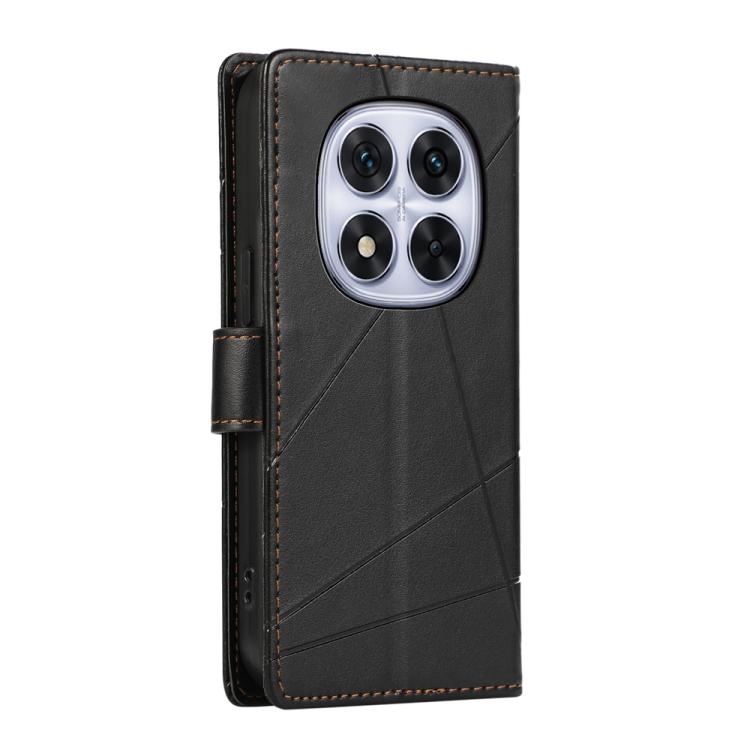 For Redmi Note 14 Pro 4G PU Genuine Leather Texture Embossed Line Phone Case