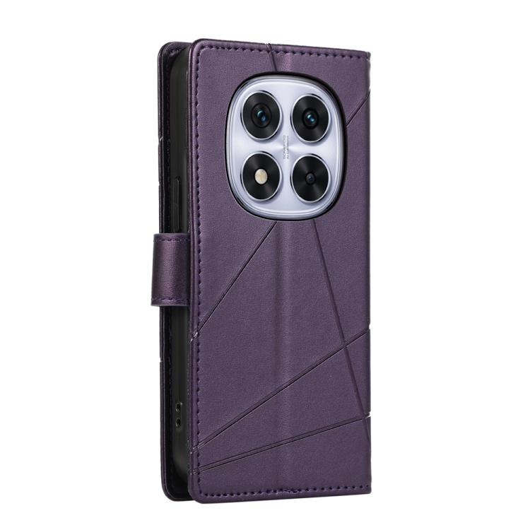 For Redmi Note 14 Pro 4G PU Genuine Leather Texture Embossed Line Phone Case