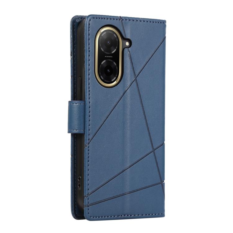 For Redmi A5 4G 171.7mm / Xiaomi Poco C71 PU Genuine Leather Texture Embossed Line Phone Case