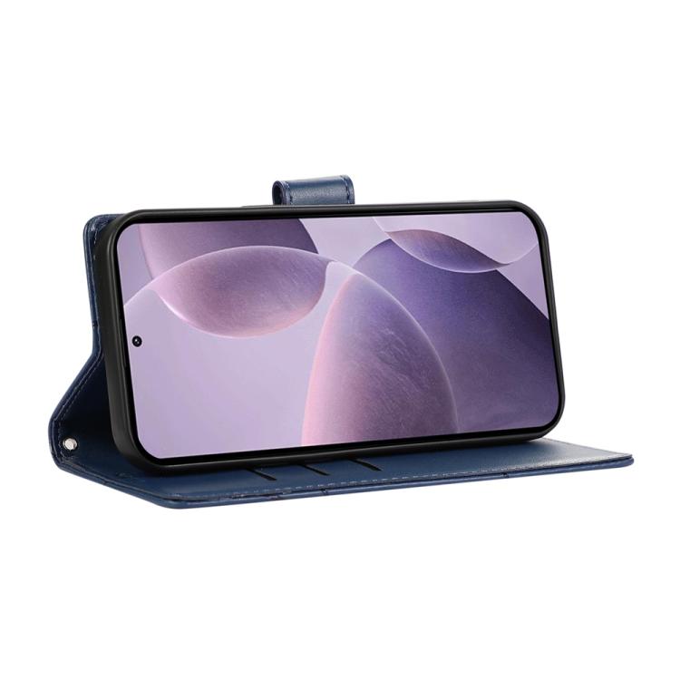 For Redmi A5 4G 171.7mm / Xiaomi Poco C71 PU Genuine Leather Texture Embossed Line Phone Case