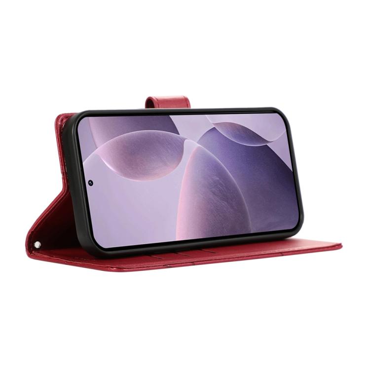 For Redmi A5 4G 171.7mm / Xiaomi Poco C71 PU Genuine Leather Texture Embossed Line Phone Case