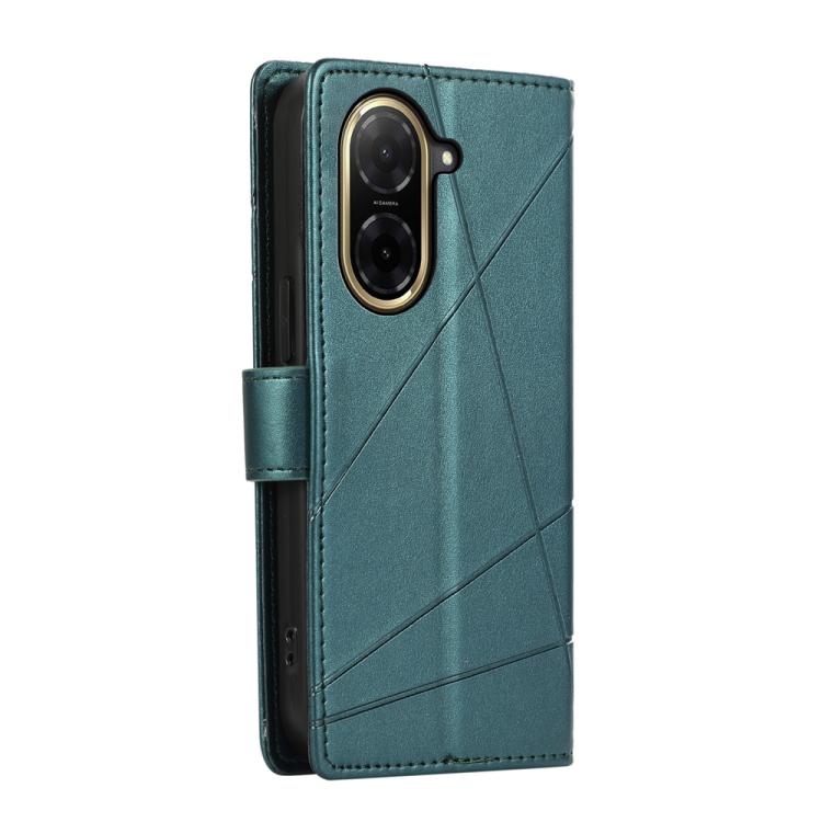 For Redmi A5 4G 171.7mm / Xiaomi Poco C71 PU Genuine Leather Texture Embossed Line Phone Case