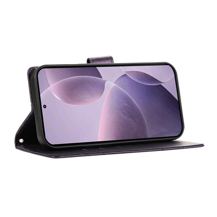 For Redmi A5 4G 171.7mm / Xiaomi Poco C71 PU Genuine Leather Texture Embossed Line Phone Case