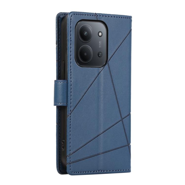 For Redmi 15C 5G / 4G EU 173mm / Poco C85 5G PU Genuine Leather Texture Embossed Line Phone Case