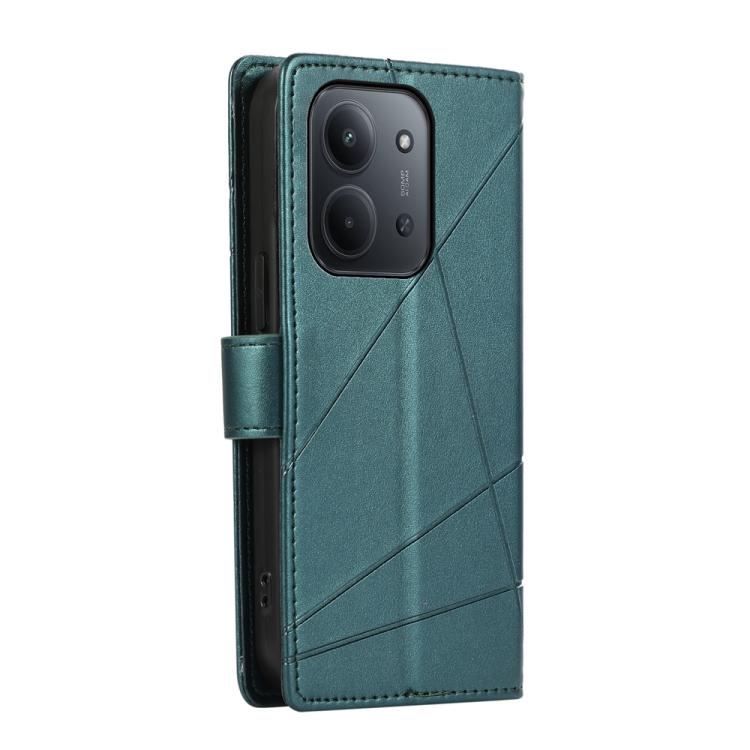 For Redmi 15C 5G / 4G EU 173mm / Poco C85 5G PU Genuine Leather Texture Embossed Line Phone Case