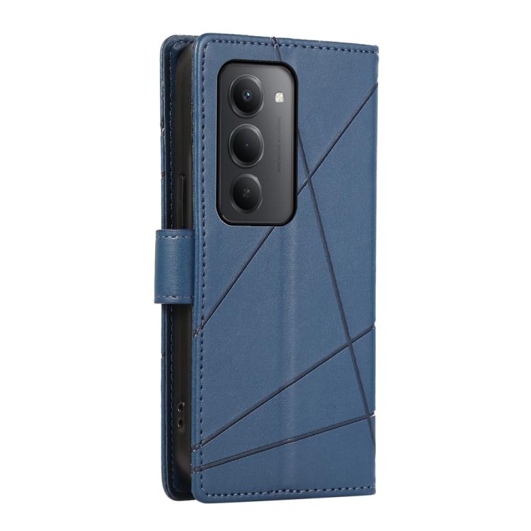 For Redmi 15 5G / 4G EU 171mm PU Genuine Leather Texture Embossed Line Phone Case