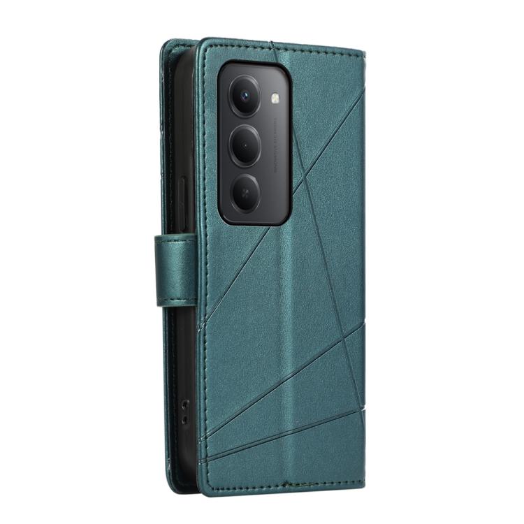For Redmi 15 5G / 4G EU 171mm PU Genuine Leather Texture Embossed Line Phone Case