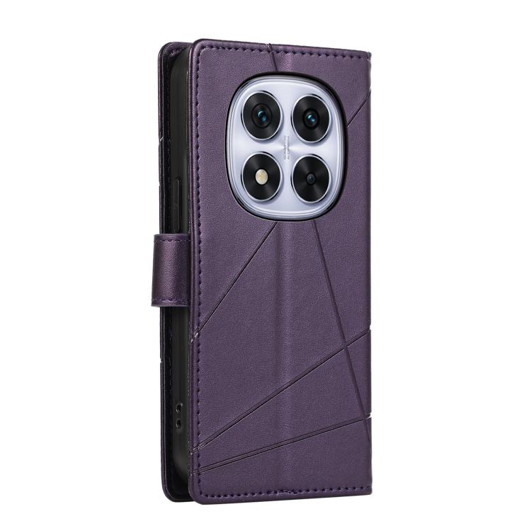 For Redmi Note 15 Pro+ 5G 163.3mm / Poco M8 Pro 5G PU Genuine Leather Texture Embossed Line Phone Case