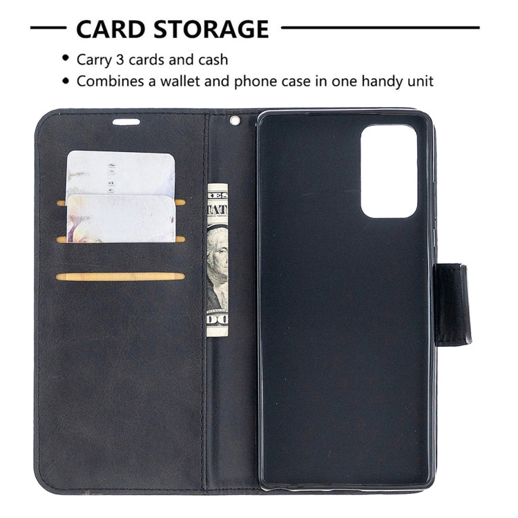 For Samsung Galaxy Note 20 Retro Lambskin Texture Pure Color Horizontal Flip PU Leather Case, with Holder & Card Slots & Wallet & Lanyard