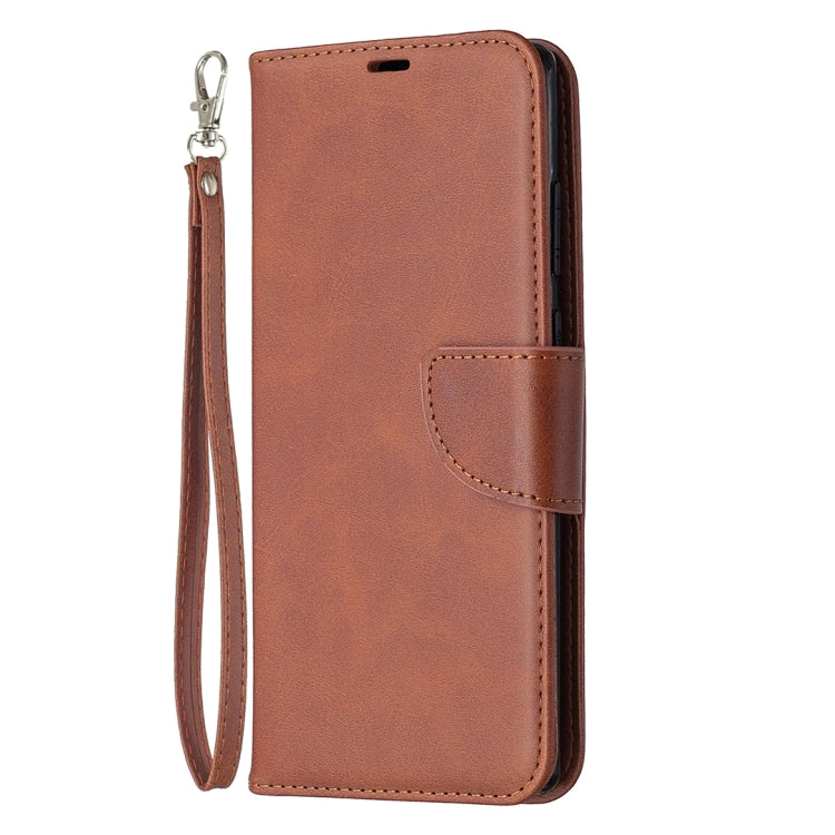 For Samsung Galaxy Note 20 Retro Lambskin Texture Pure Color Horizontal Flip PU Leather Case, with Holder & Card Slots & Wallet & Lanyard