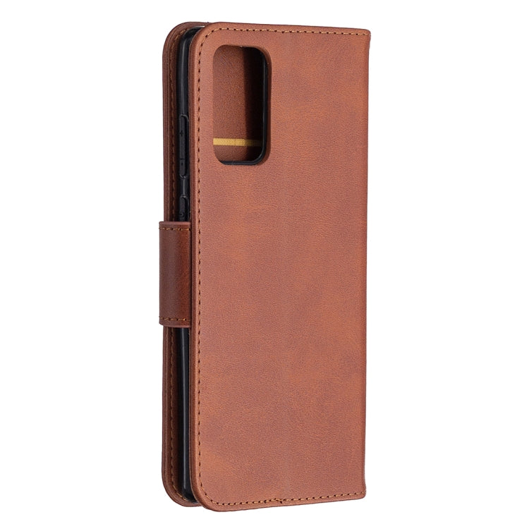 For Samsung Galaxy Note 20 Retro Lambskin Texture Pure Color Horizontal Flip PU Leather Case, with Holder & Card Slots & Wallet & Lanyard