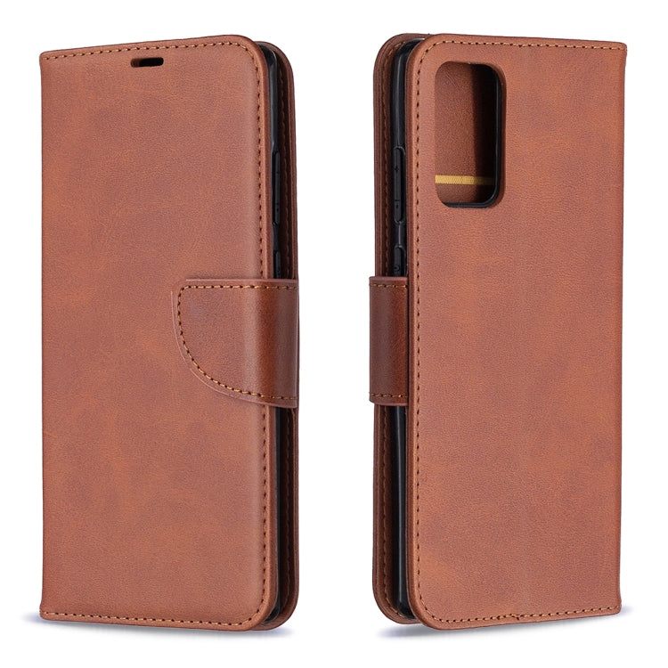 For Samsung Galaxy Note 20 Retro Lambskin Texture Pure Color Horizontal Flip PU Leather Case, with Holder & Card Slots & Wallet & Lanyard