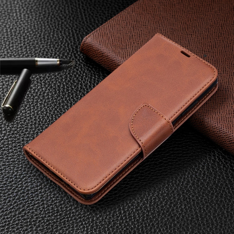 For Samsung Galaxy Note 20 Retro Lambskin Texture Pure Color Horizontal Flip PU Leather Case, with Holder & Card Slots & Wallet & Lanyard