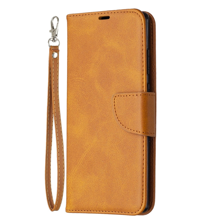 For Samsung Galaxy Note 20 Retro Lambskin Texture Pure Color Horizontal Flip PU Leather Case, with Holder & Card Slots & Wallet & Lanyard