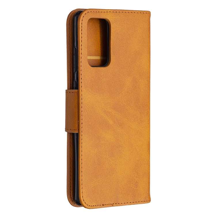 For Samsung Galaxy Note 20 Retro Lambskin Texture Pure Color Horizontal Flip PU Leather Case, with Holder & Card Slots & Wallet & Lanyard