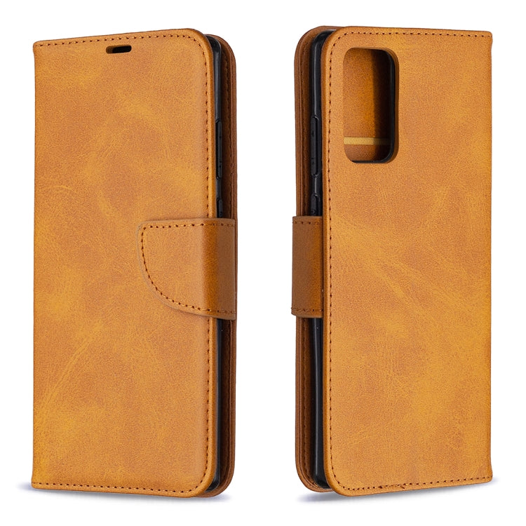 For Samsung Galaxy Note 20 Retro Lambskin Texture Pure Color Horizontal Flip PU Leather Case, with Holder & Card Slots & Wallet & Lanyard