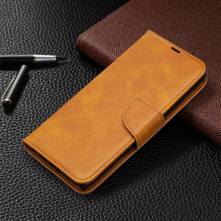For Samsung Galaxy Note 20 Retro Lambskin Texture Pure Color Horizontal Flip PU Leather Case, with Holder & Card Slots & Wallet & Lanyard