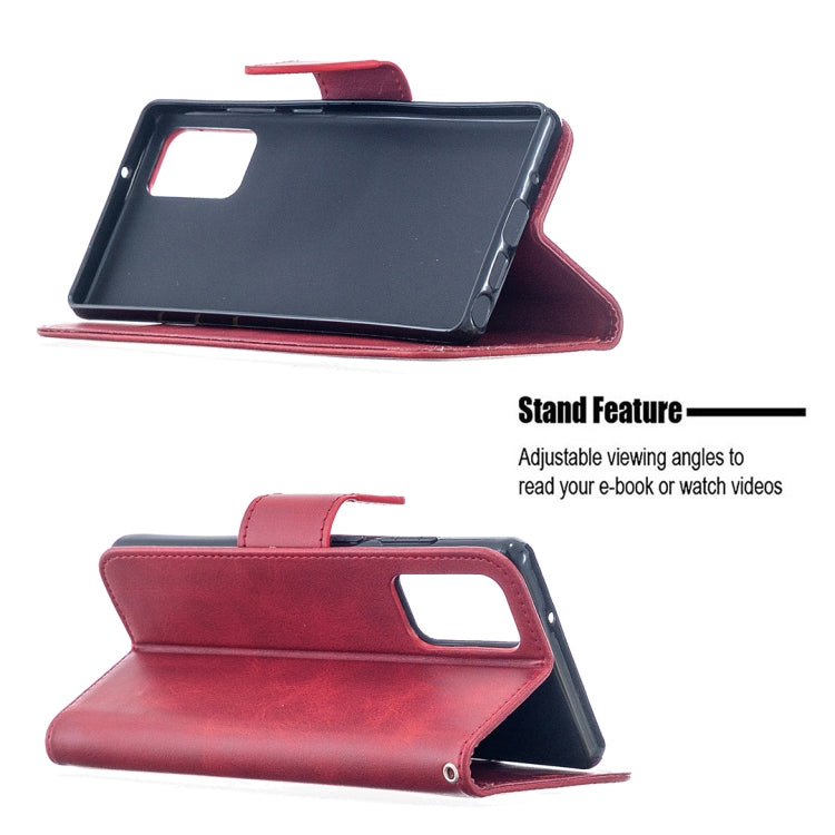 For Samsung Galaxy Note 20 Retro Lambskin Texture Pure Color Horizontal Flip PU Leather Case, with Holder & Card Slots & Wallet & Lanyard