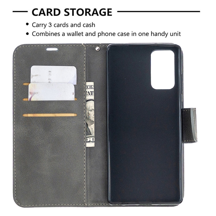 For Samsung Galaxy Note 20 Retro Lambskin Texture Pure Color Horizontal Flip PU Leather Case, with Holder & Card Slots & Wallet & Lanyard