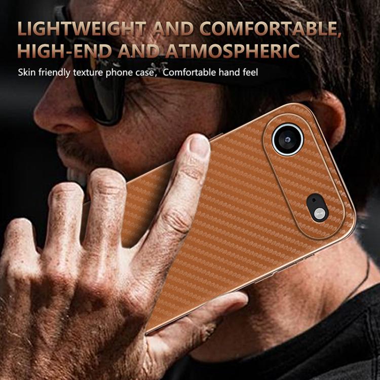 For iPhone Air AZNS Electroplated Edge Carbon Fiber Texture Phone Case
