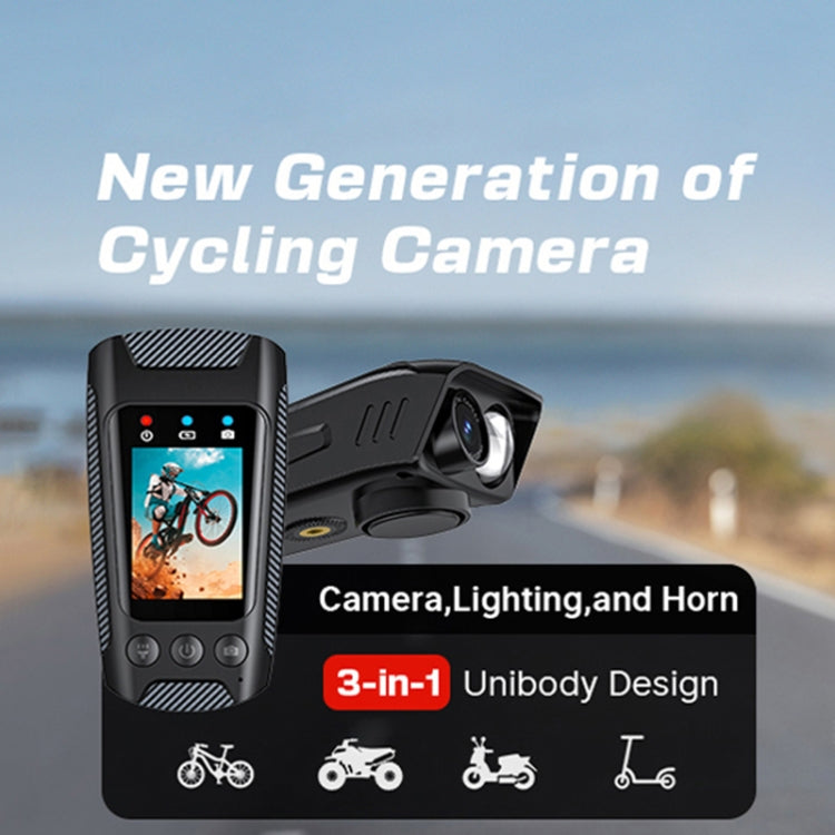 C3 Pro 2 inch IPS Color Screen IPX5 Waterproof Video Recording Lighting Cycling Camera - Black