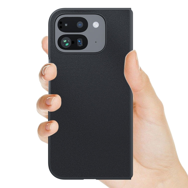 For Google Pixel 9 Pro Fold Ultra-thin Plain Skin Leather Phone Case