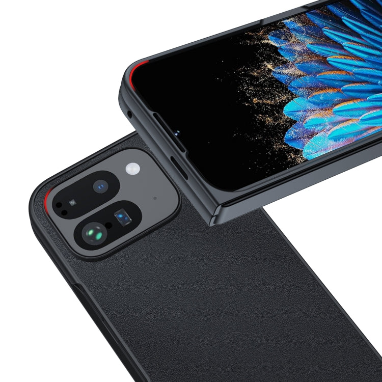 For Google Pixel 9 Pro Fold Ultra-thin Plain Skin Leather Phone Case