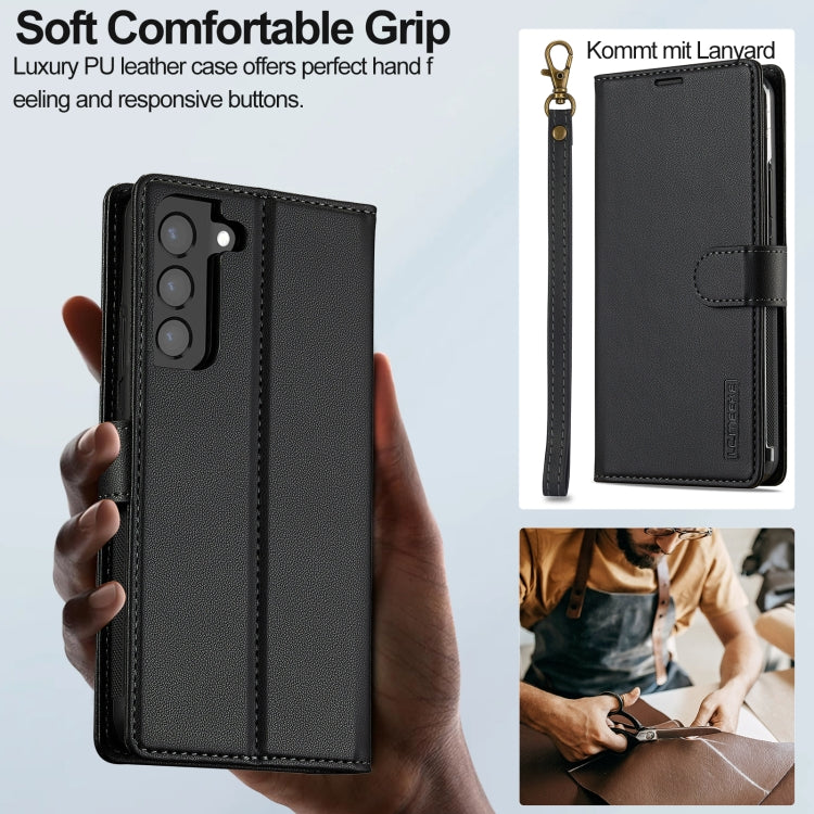 For Samsung Galaxy S22+ 5G LC.IMEEKE L2 Series Detachable Magsafe PU Phone Case with Lanyard
