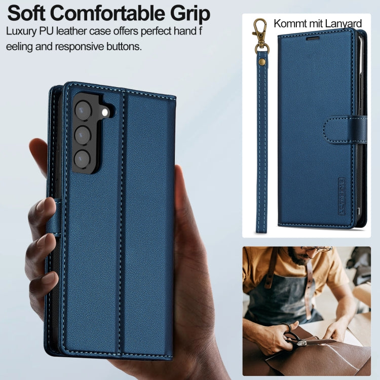 For Samsung Galaxy S22+ 5G LC.IMEEKE L2 Series Detachable Magsafe PU Phone Case with Lanyard