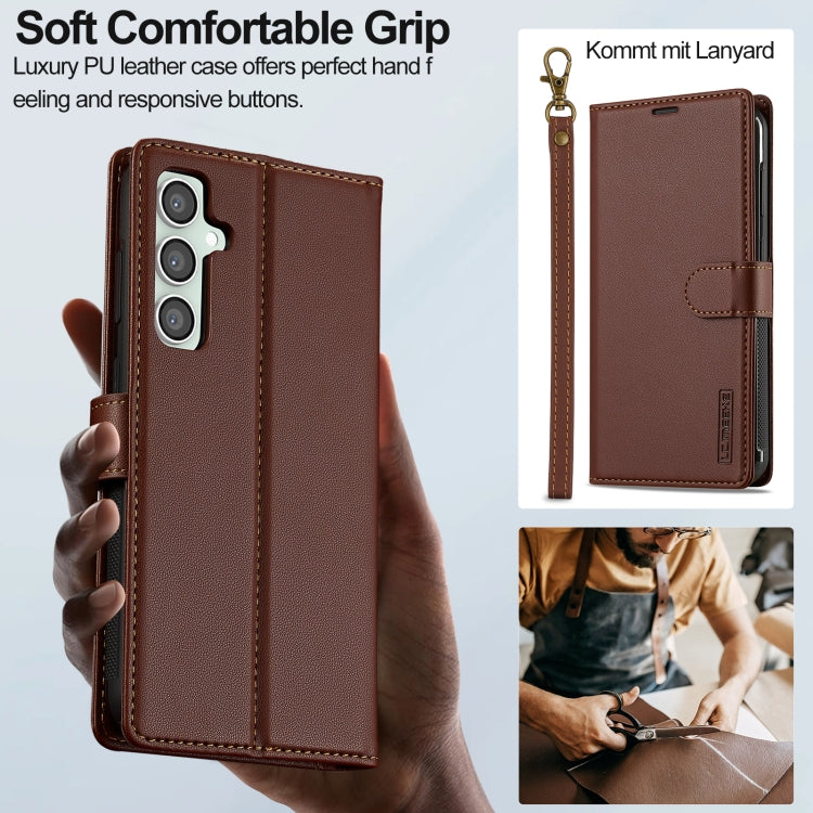 For Samsung Galaxy S23 FE 5G LC.IMEEKE L2 Series Detachable Magsafe PU Phone Case with Lanyard