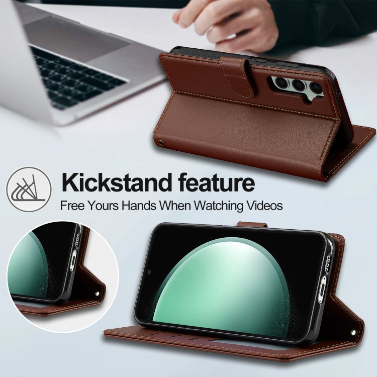 For Samsung Galaxy S24 FE 5G LC.IMEEKE L2 Series Detachable Magsafe PU Phone Case with Lanyard