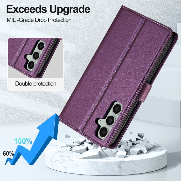 For Samsung Galaxy S24 FE 5G LC.IMEEKE L2 Series Detachable Magsafe PU Phone Case with Lanyard