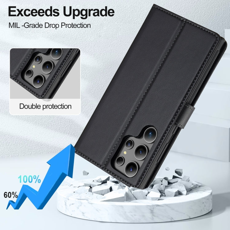 For Samsung Galaxy S24 Ultra 5G LC.IMEEKE L2 Series Detachable Magsafe PU Phone Case with Lanyard